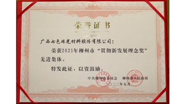 Chesir Won the Advanced Collective of Liuzhou's “Implementation of New Development Concept Award” in 2021